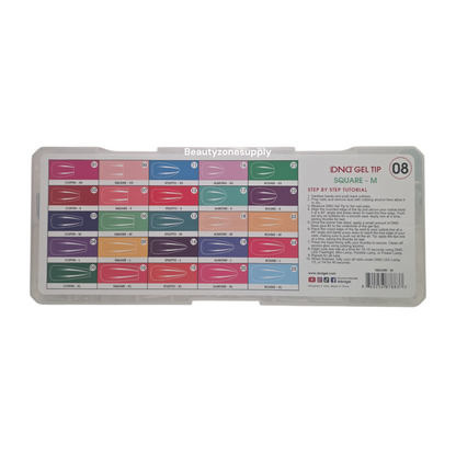 DND Soft Gel Tips Full Clear Tip Square Medium 1000 tips #08