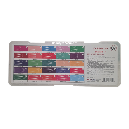 DND Soft Gel Tips Full Clear Tip Square Short 1000 tips #07
