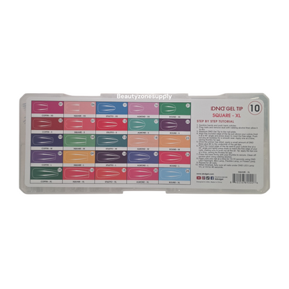 DND Soft Gel Tips Full Clear Tip Square X-Long 1000 tips #10