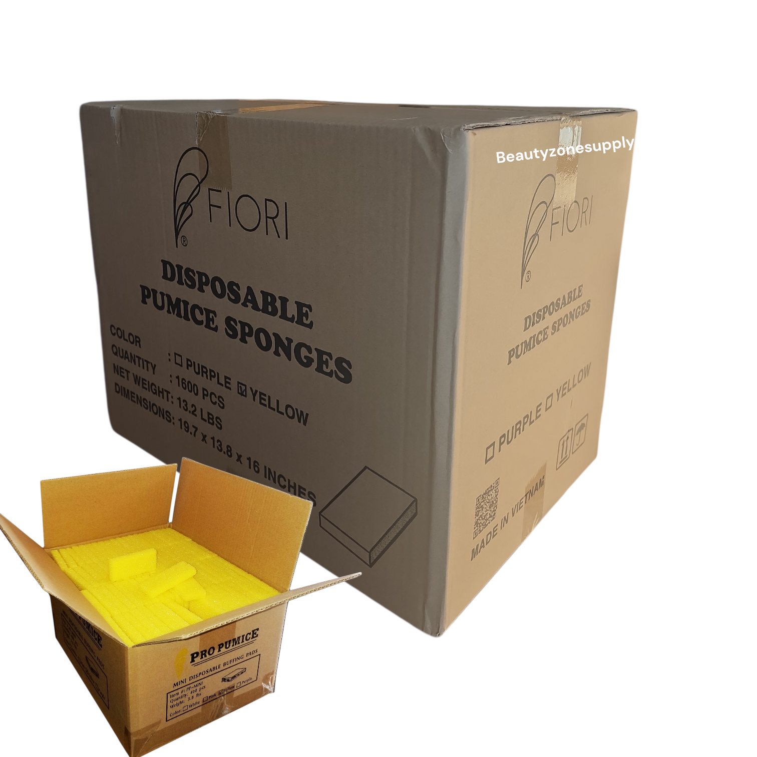 Disposable Pumice Pro Pumice Yellow Coarse 1600  pcs PW3 Case - BeautyzoneNailSupply