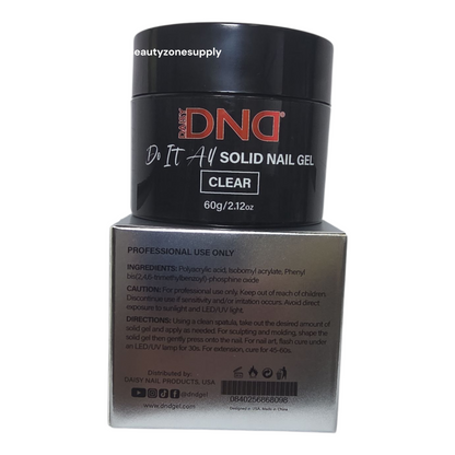 Diva DnD Solid Sticker Adhesive Clear Gel UVLED Jar 2.12 oz