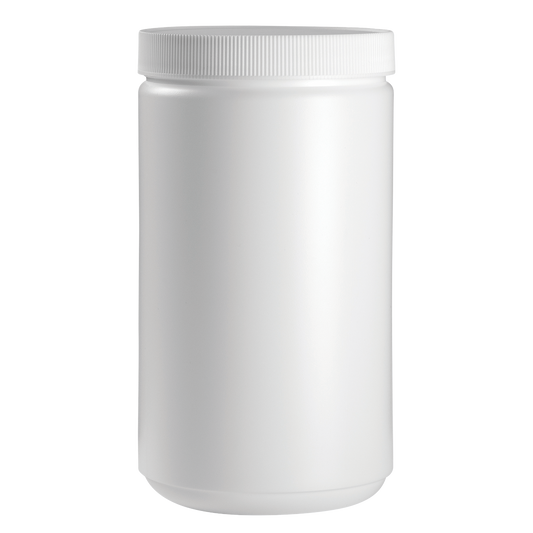 Empty White Jar with Lid 945 mL #FSC649