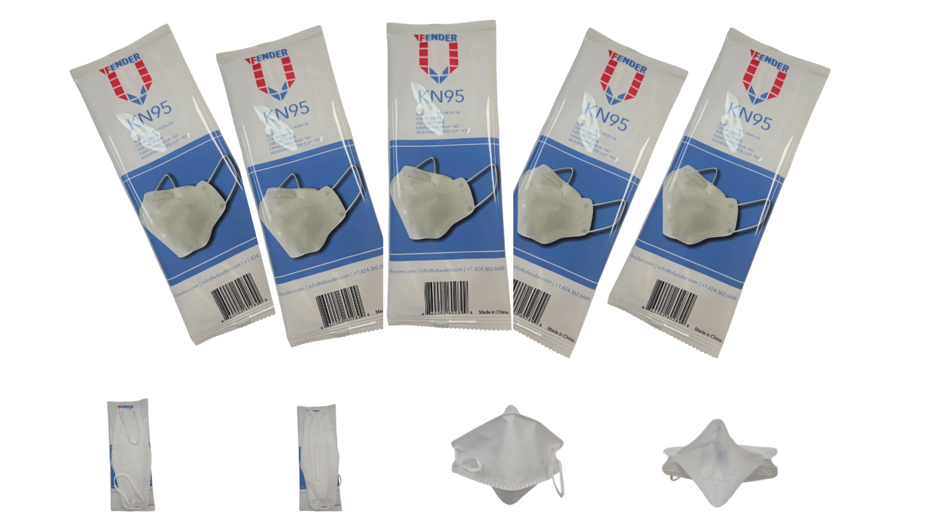 Fender KN95 respirator mask Pharmevid set of 5 facemask