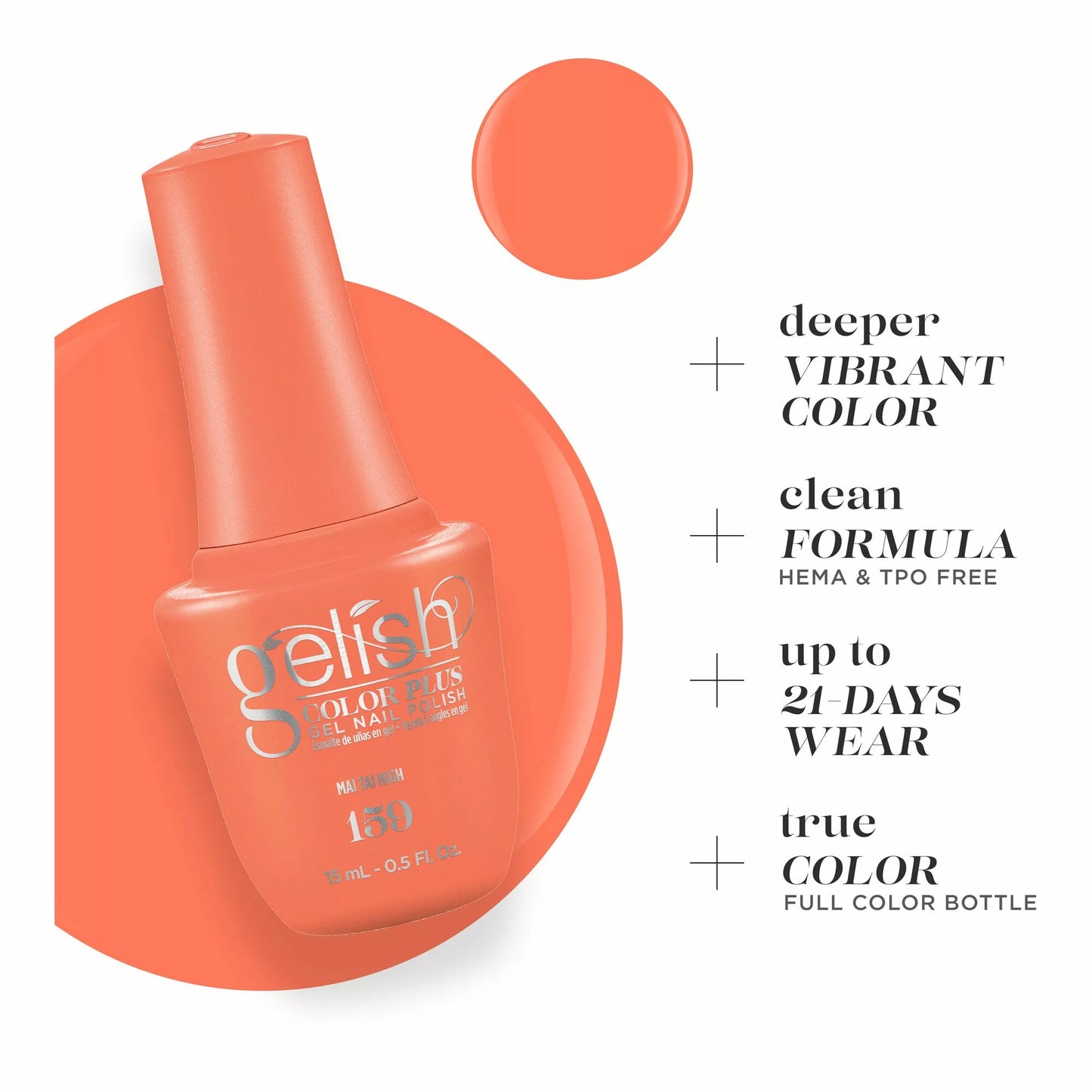 Gelish Color Plus Gel Color 159 Mai Tai High 0.5 fl oz #1510159