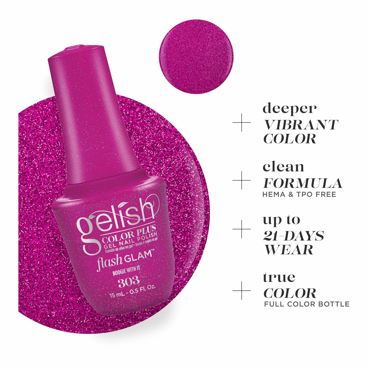 Gelish Color Plus Gel Color 303 Boogie With it 0.5 fl oz #1510303