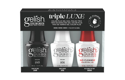 Gelish Triple Luxe Trio Black Tie Vibe - Hard Launch - No Cleanse Top Coat