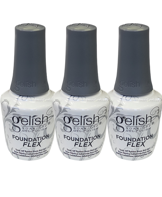 Gelish Brush On Foundation Flex Gel Clear Pack of 3 Bottles
