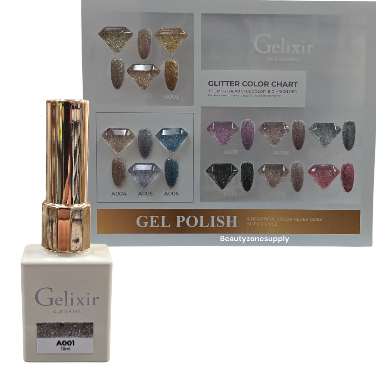 Gelixir Refill Gelixir Gel Polish Glitter Gel 10 ml #A001 – Beauty Zone Nail Supply