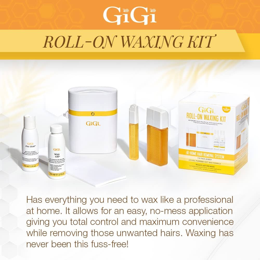 GiGi Roll-On Waxing Kit For Face & Body Soft Wax #99065