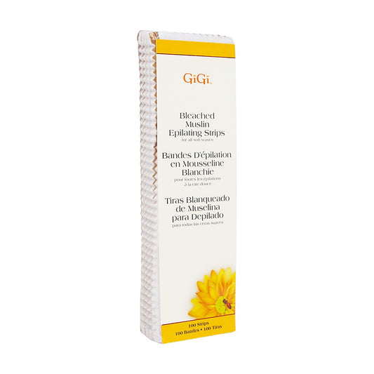 Gigi Wax Large Bleached Muslin Strips 3x9 100 pack #0640