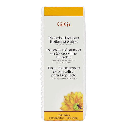 Gigi Wax Small Bleached Muslin Strips 100 Pack #0630