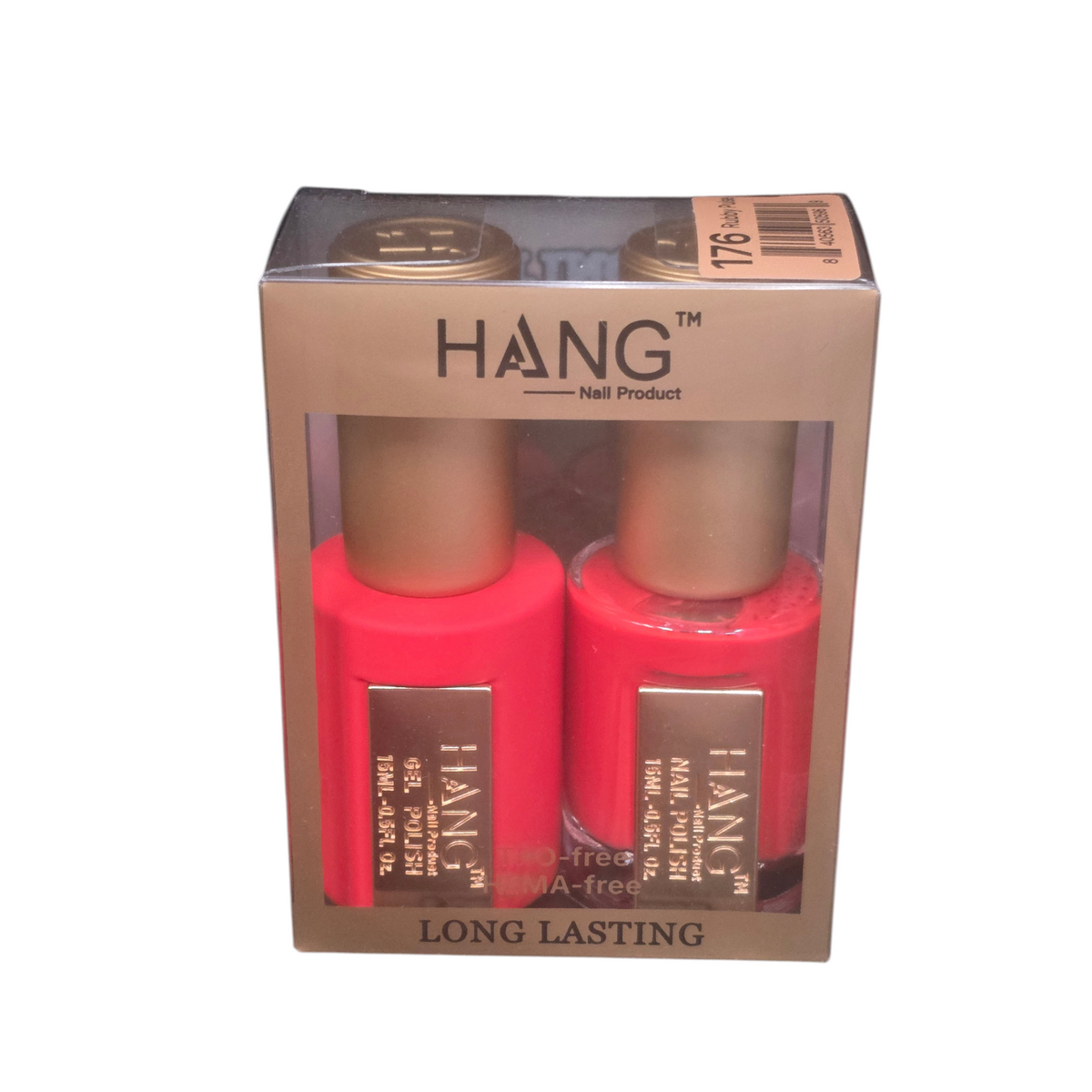 Beauty Zone Nail Supply Hang 4 in 1 Winter Lights Collection 176 Ruby Pulse gel polish duo set in bright red