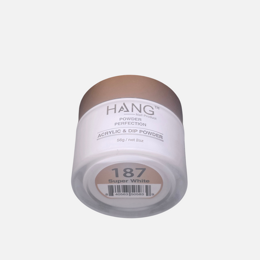 Beauty Zone Nail Supply Hang 187 Super White acrylic and dip powder jar for professional nail manicures