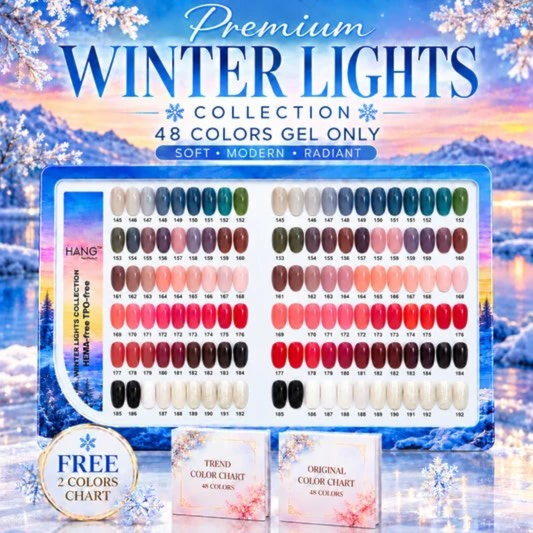 Beauty Zone Nail Supply Hang 4 in 1 Winter Lights collection color chart featuring Vanilla Silk shade 192