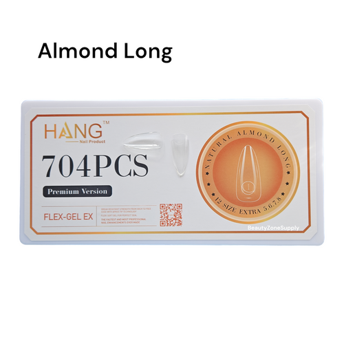 Hang Gel X Flex Gel Premium Almond Long Box 12 Size 704 tips