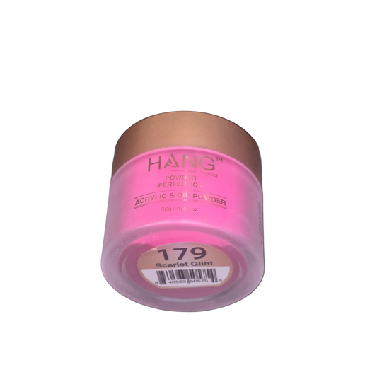 Beauty Zone Nail Supply Hang 4 in 1 Scarlet Glint acrylic and dip powder jar in a vibrant pink shade