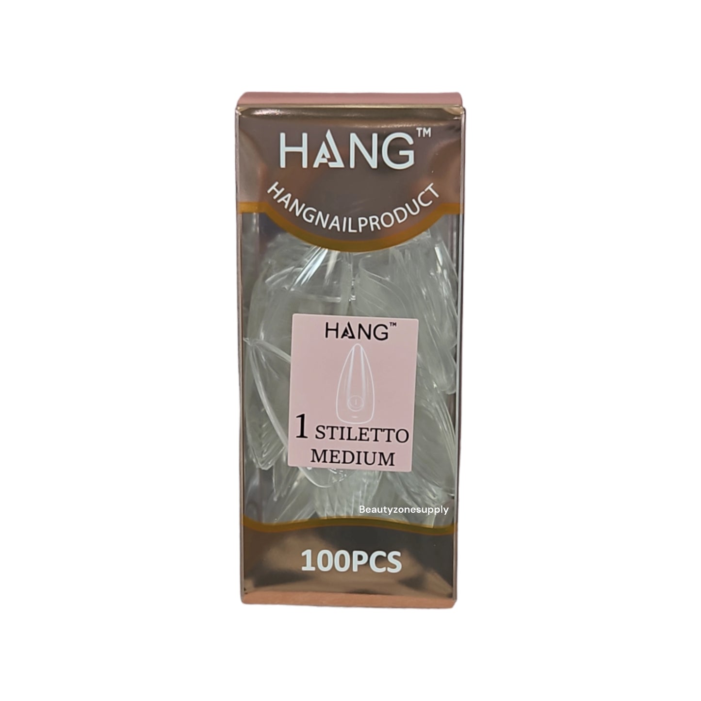 Hang Gel x Tips Premium 100 pc Refill Box Stiletto Medium