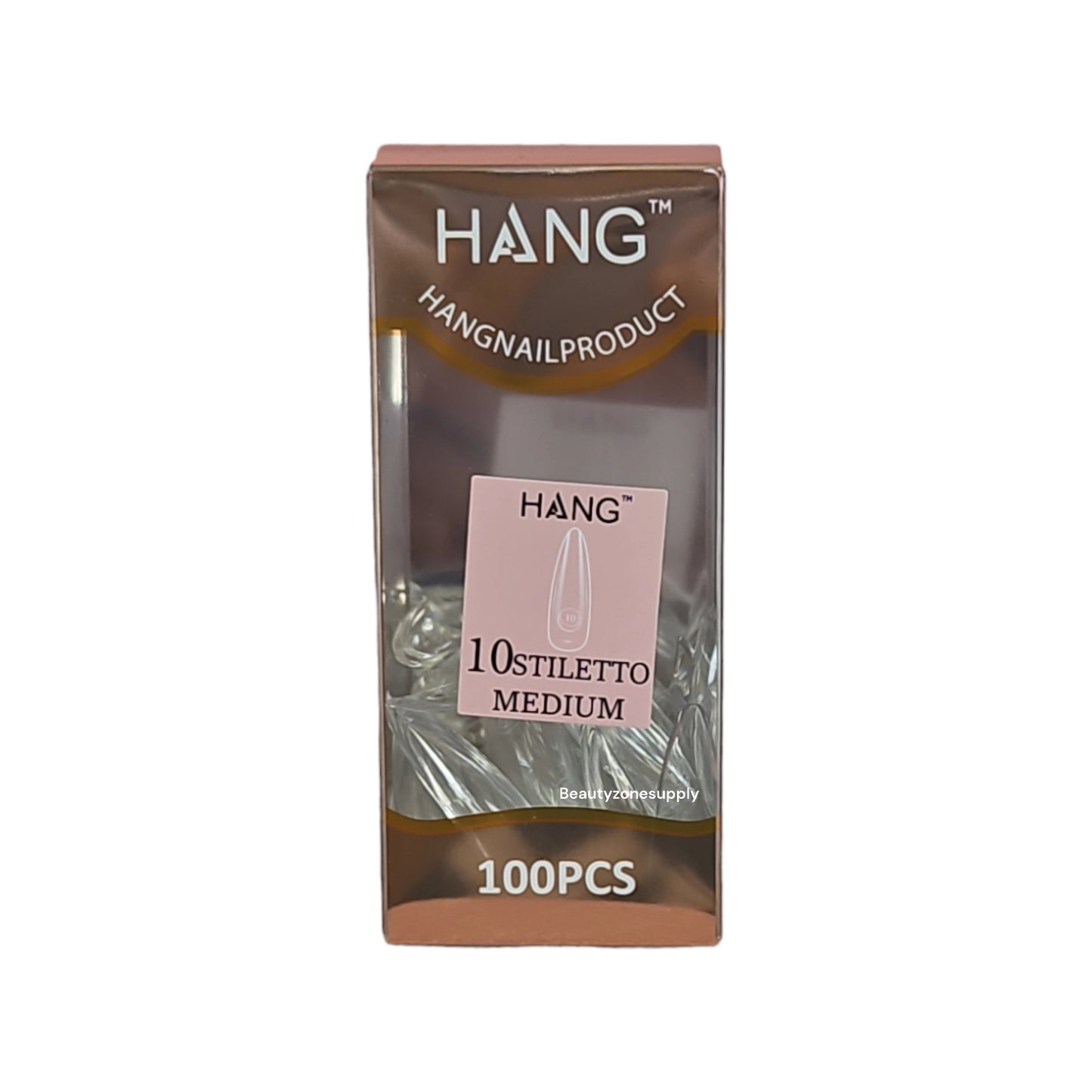 Hang Gel x Tips Premium 100 pc Refill Box Stiletto Medium