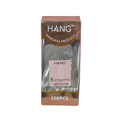 Hang Gel x Tips Premium 100 pc Refill Box Stiletto Medium
