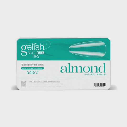 Harmony Gelish Soft Gel Tips Medium Almond 640 ct #1168248