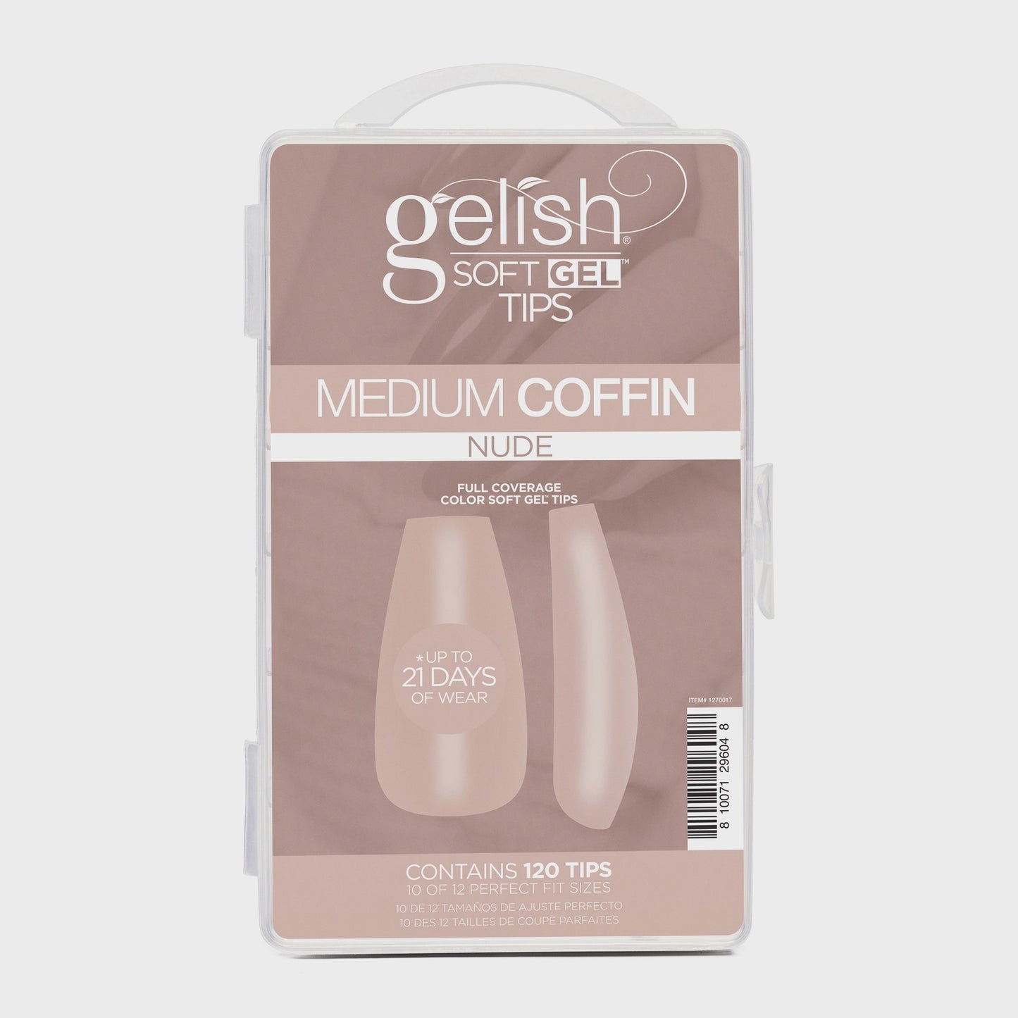 Harmony Gelish Soft Gel Tips Nude Medium Coffin 120CT #1270017