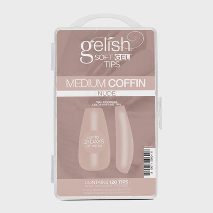 Harmony Gelish Soft Gel Tips Nude Medium Coffin 120CT #1270017