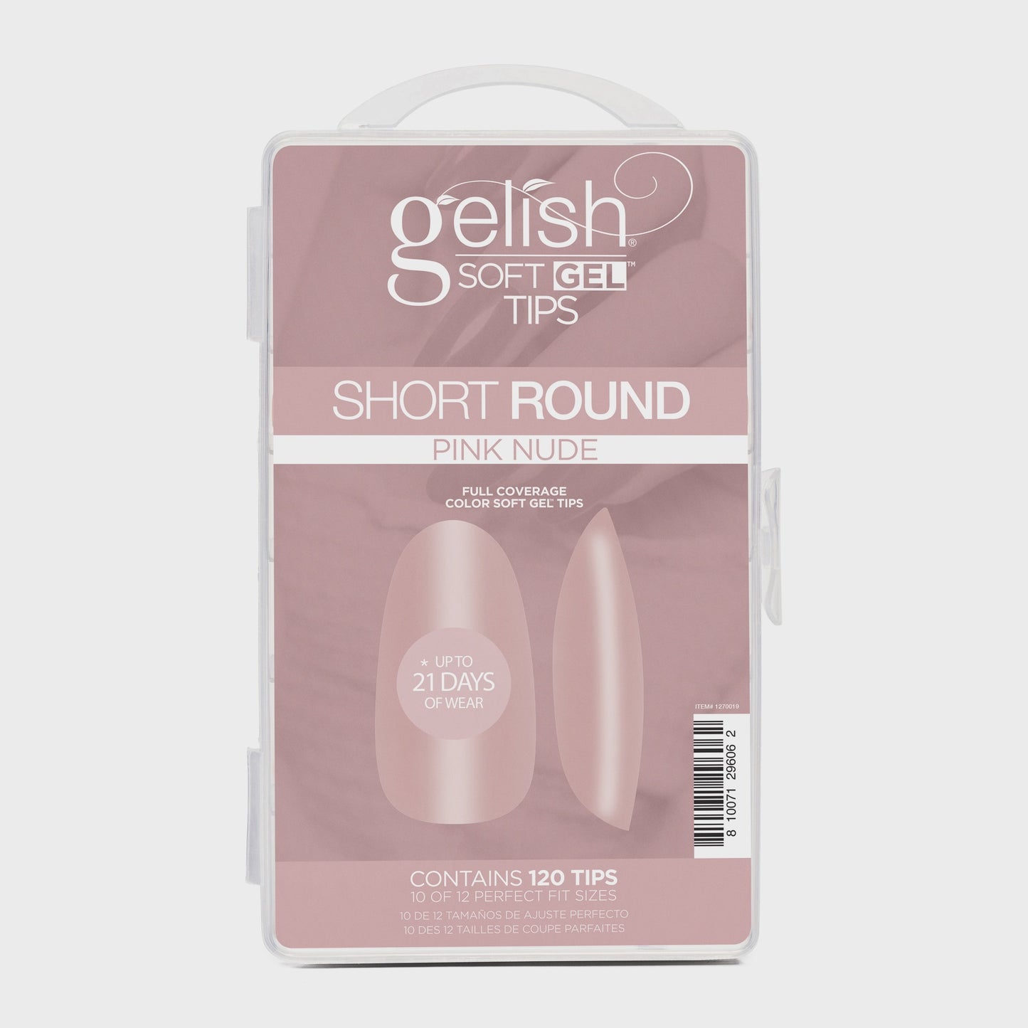 Harmony Gelish Soft Gel Tips Pink Nude Short Round 120CT #1270019