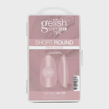 Harmony Gelish Soft Gel Tips Pink Nude Short Round 120CT #1270019