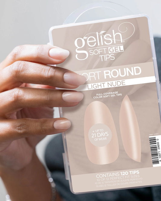 Harmony Gelish Soft Gel Tips Light Nude Short Round 120CT #1270013