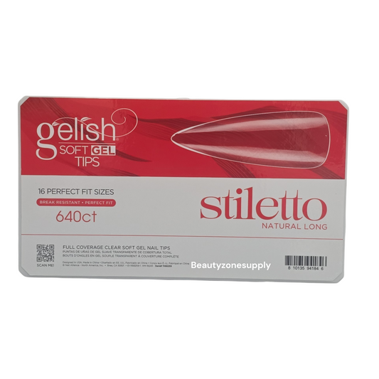 Harmony Gelish Soft Gel Tips Long Stiletto 640 ct #1168259