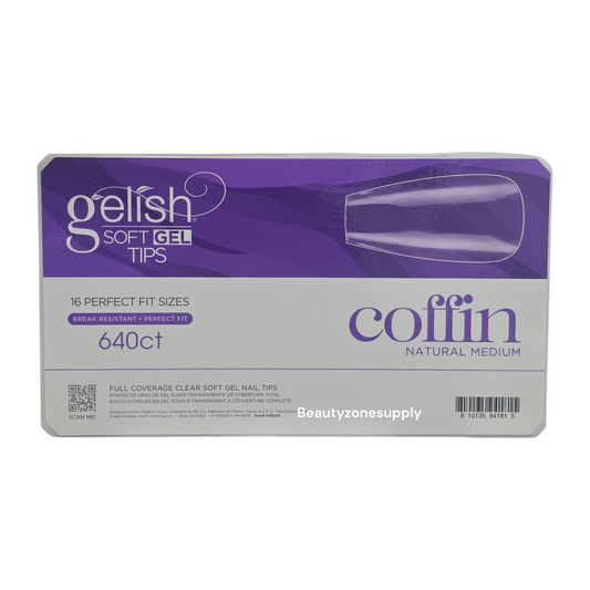 Harmony Gelish Soft Gel Tips Medium Coffin 640 ct #1168256