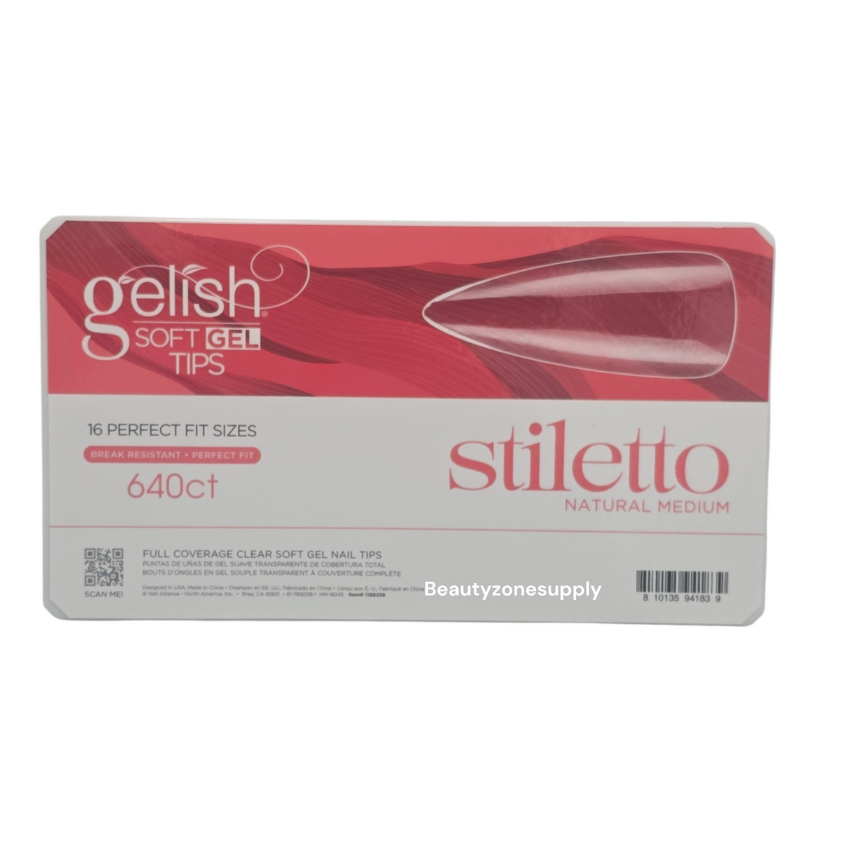 Harmony Gelish Soft Gel Tips Medium Stiletto 640 ct #1168258
