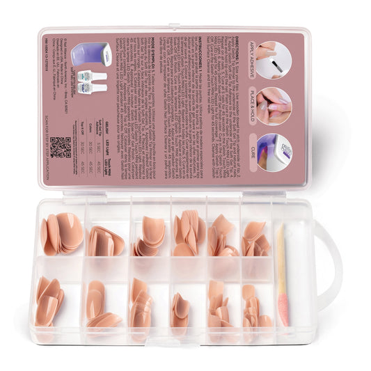 Harmony Gelish Soft Gel Tips Pink Nude Short Round 120CT #1270019