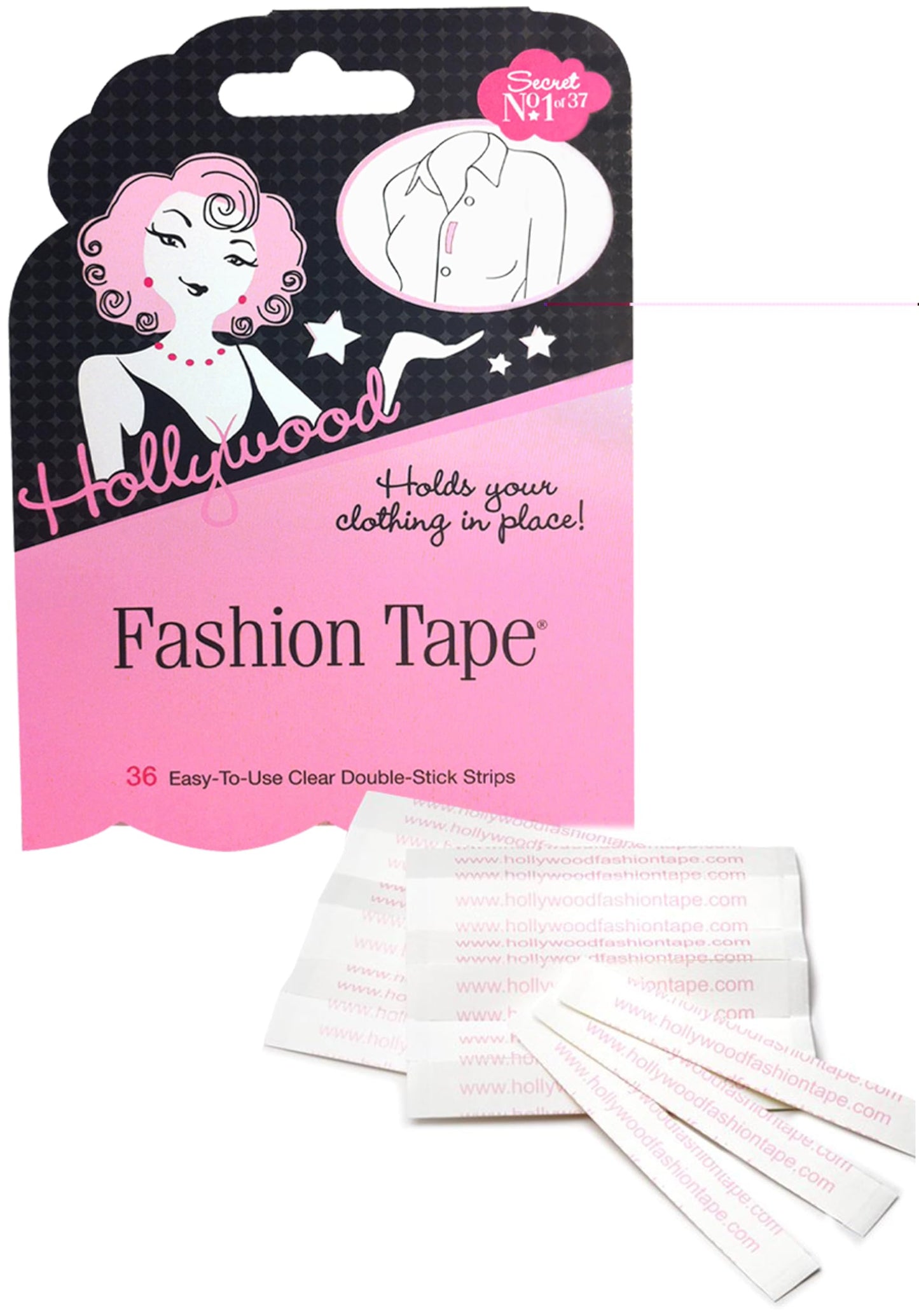 Hollywood Fashion Secrets Fashion Tape Flat Pack- 36 strips #52476