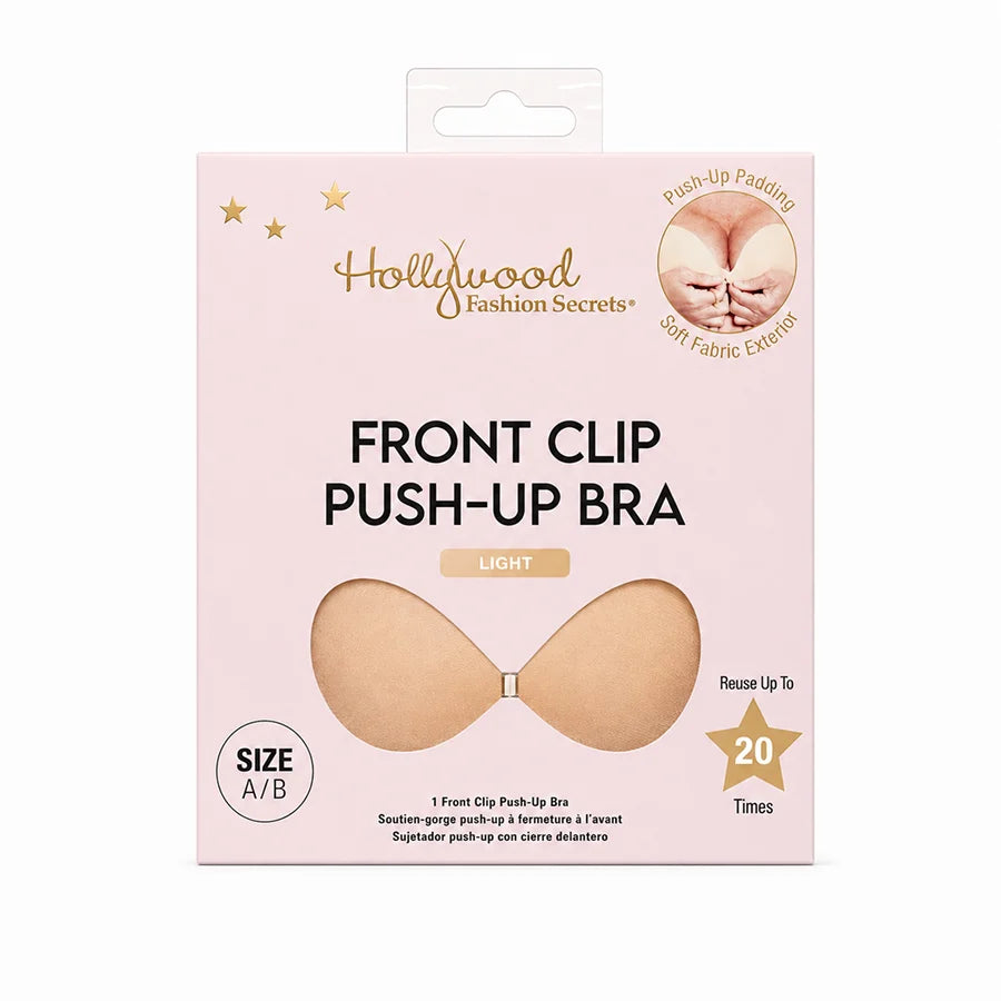 Hollywood Fashion Secrets Backless Push Up Front Clip Bra Nude #46237