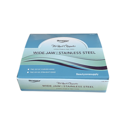 Ikonna Stainless Steel Wide Jaw Nail Clipper Straight Edge Pack 12 pc - BeautyzoneNailSupply