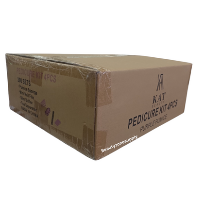 Kat Pedicure Kit 4 Purple (Pumice-Buffer-File-Toe) 200 set #KA4