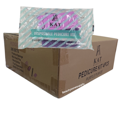 Kat Pedicure Kit 4 Purple (Pumice-Buffer-File-Toe) 200 set #KA4