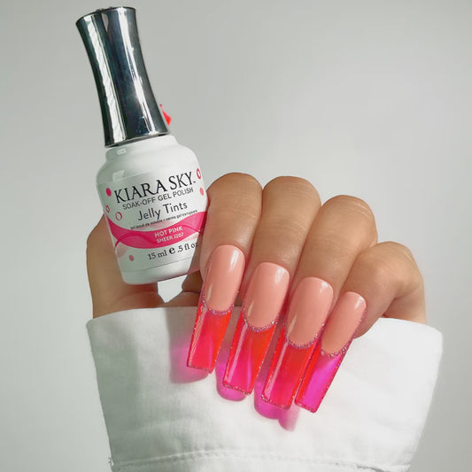 Kiara Sky Gel Polish Jelly Hot Pink 0.5 oz #j207