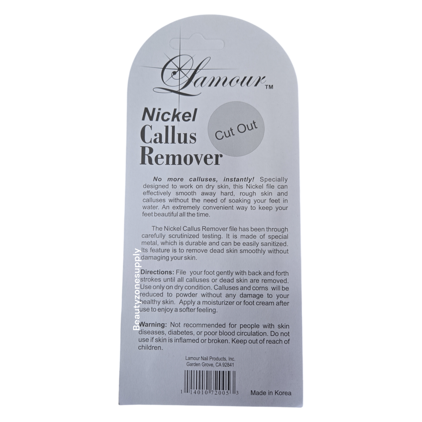 Lamour Nickel Foot File Callus Remover Dual sided Free mini File