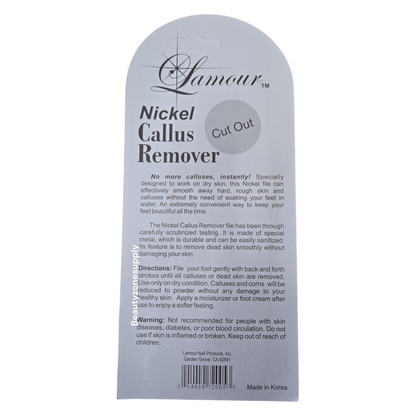 Lamour Nickel Foot File Callus Remover Dual sided Free mini File