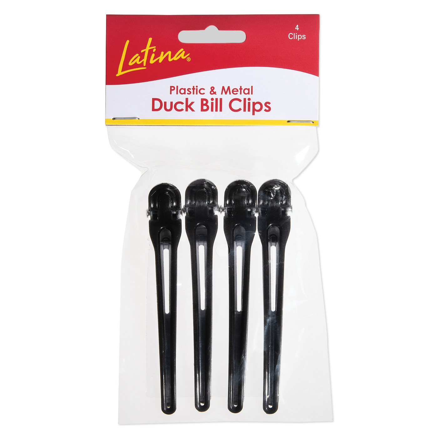 Latina Duck Bill Clips, Plastic & Metal - 4" LAT-319