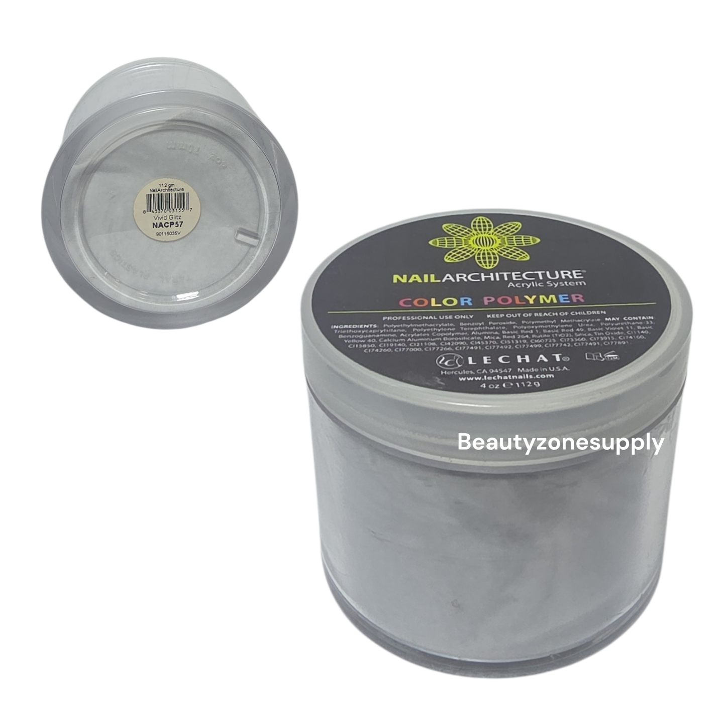 Lechat Nail Architecture Color Polymer Vivid Glitz 4 oz NACP57 - BeautyzoneNailSupply