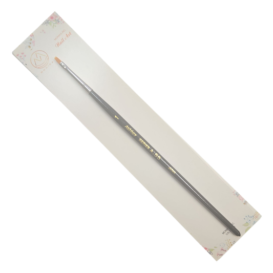 Malibu 200 Nail Art Brush – White Bristles, Angled, Black Handle