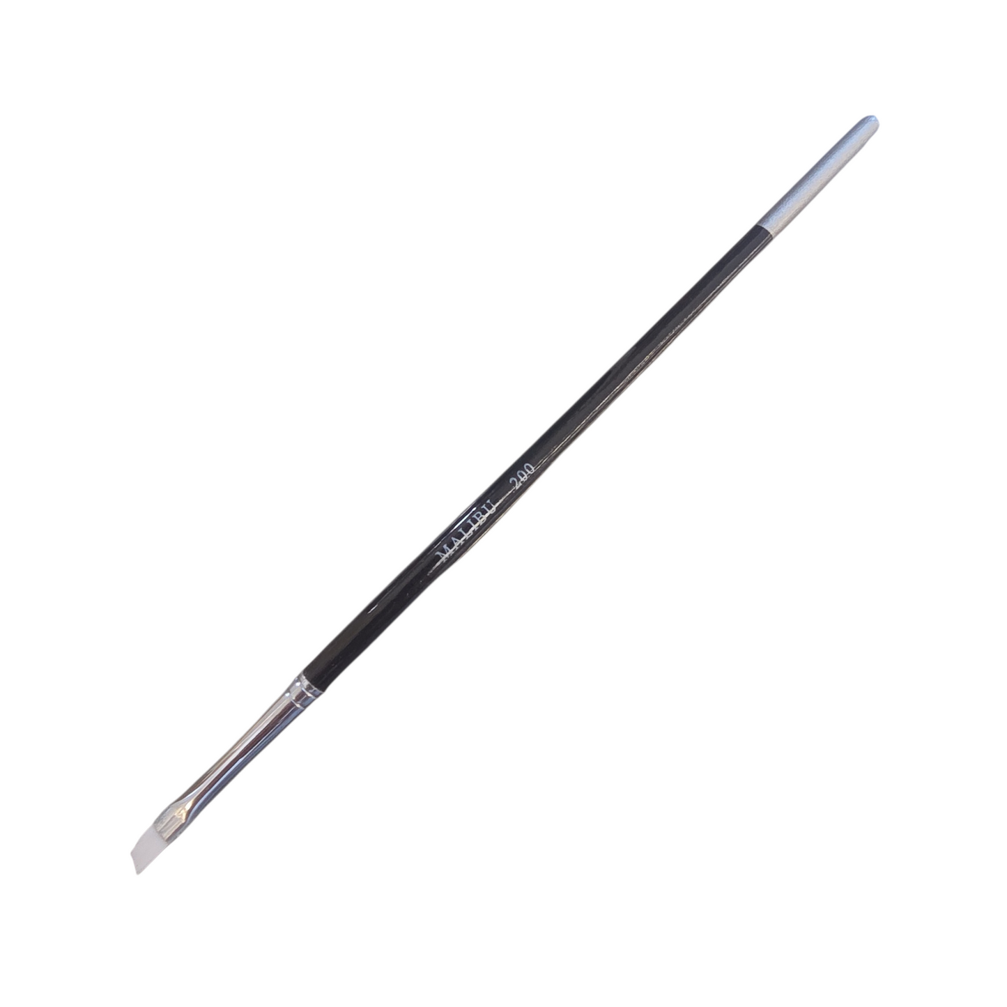 Malibu 200 Nail Art Brush – White Bristles, Angled, Black Handle