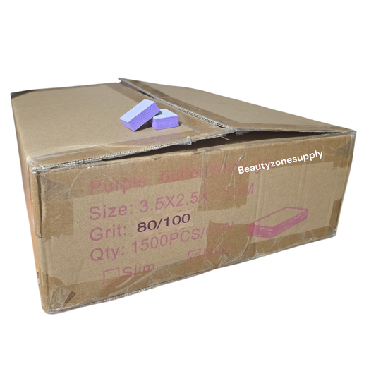 Mini Nail Buffer Purple White Grit 80/100 1500 pc #W26