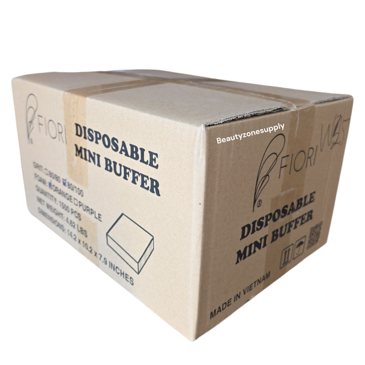 Mini Nail Buffer Orange White Grit 80/100 1500 pc #W25