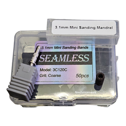 Seamless Mini Sanding Banding 50 pcs White And Mandrel Bit 3.1mm