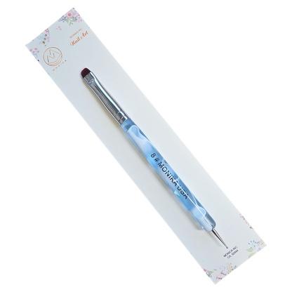 Monika French Nail Brush – Blue Handle with Dotting Tool