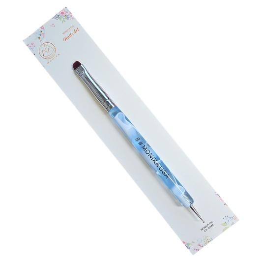 Monika French Nail Brush – Blue Handle with Dotting Tool